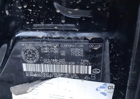 2014 Lexus Is 350 from USA, damaged, VIN JTHCE1D26E5001839